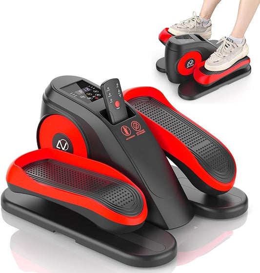 ANCHEER Under Desk Elliptical Machine, Electric Ellipse Leg Exerciser for Seniors with Remote Control, Quiet & Compact Pedal Exerciser, Manual & Auto Mode for Home and Office Use