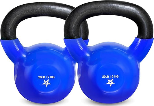 Yes4All 5-65lbs Kettlebells Vinyl Coated Cast Iron