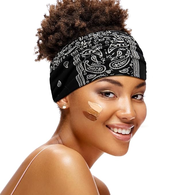 S&N Remille Wide Headbands for Women, Large Hairband, Elastic Non-Slip Headband Twist Knotted Accessories, Yoga Workout Vintage Hair 3 Pack