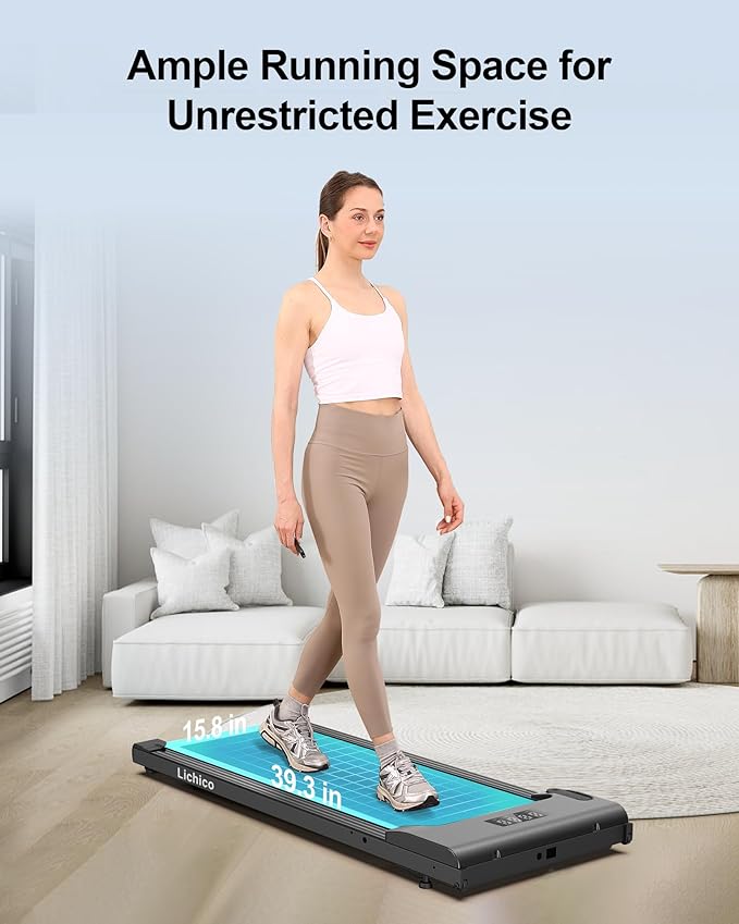Walking Pad Under Desk Treadmill, Portable Small Treadmills for Home and Office, 2.5HP Super Quiet Brushless Motorized Walking Jogging Running Machine with Remote Control
