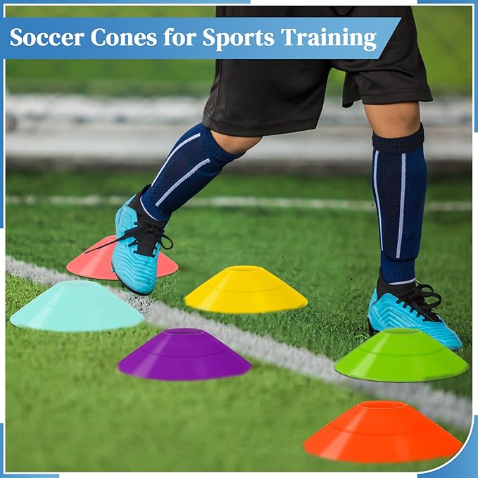Sratte 200 Pcs Soccer Cones with Strap and