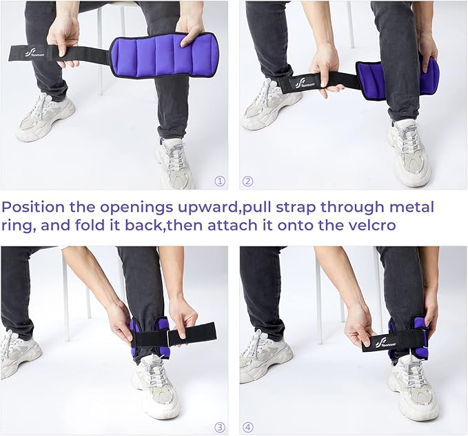 Sportneer Adjustable Ankle Wrist Weights for Men Women Kids 2 lbs 1 Pair 4 lbs