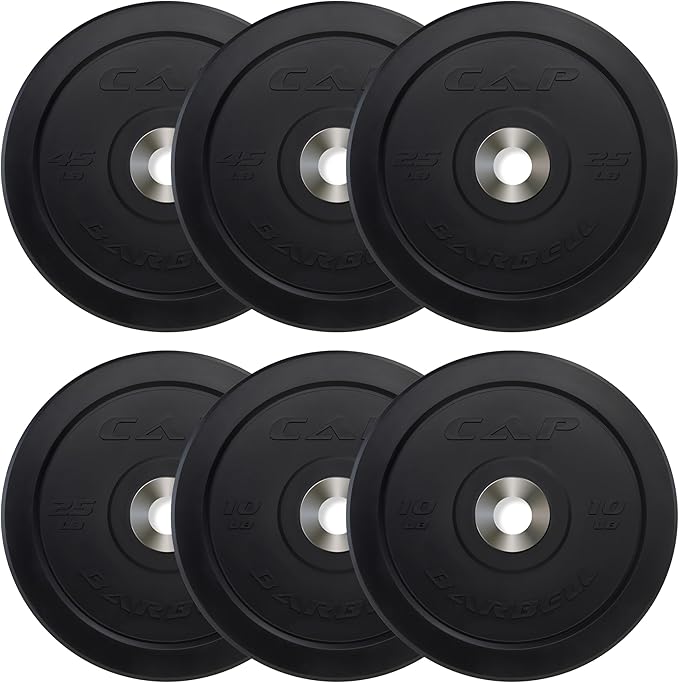 CAP Barbell 2-Inch Olympic Bumper Plate Weight Set 100-370 lbs
