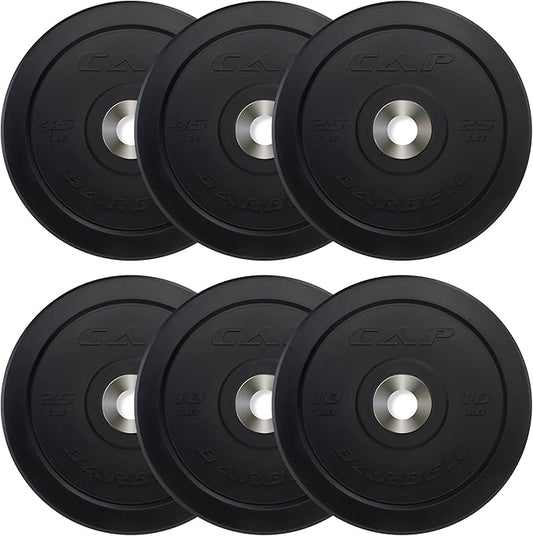 CAP Barbell 2-Inch Olympic Bumper Plate Weight Set 100-370 lbs