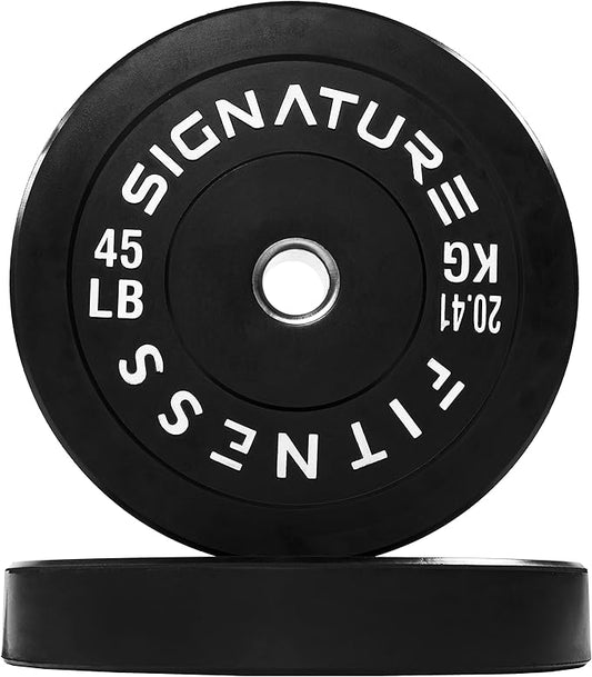 Signature Fitness 2" Olympic Bumper Plate Weight Plates 7FT Olympic