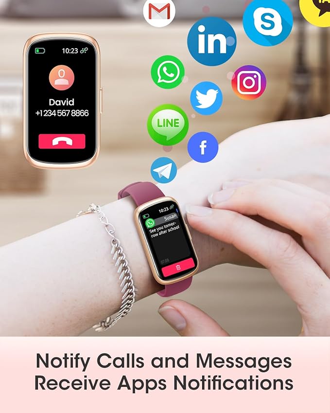 Fitness Tracker Watch, 1.47" Smart Watch for Women with Health & Fitness Tracker, 24/7 Heart Rate/Blood Oxygen/Sleep Monitor Smart Watches for Women, Smart Watch for Android/iOS Phones (2 Bands)