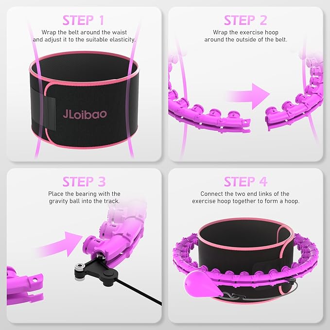 Weighted Hula Circle for Adults Weight Loss 51 Inch 27 Detachable
