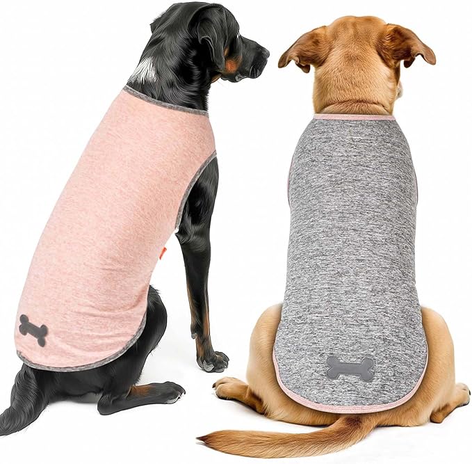 KYEESE 2Pack Dog Shirts Sun Protection Quick Dry Dog T Shirt Soft Tank Top with Reflective Label Stretchy Sleeveless Pet Vest Lightweight Pet Clothes, XXX-Large