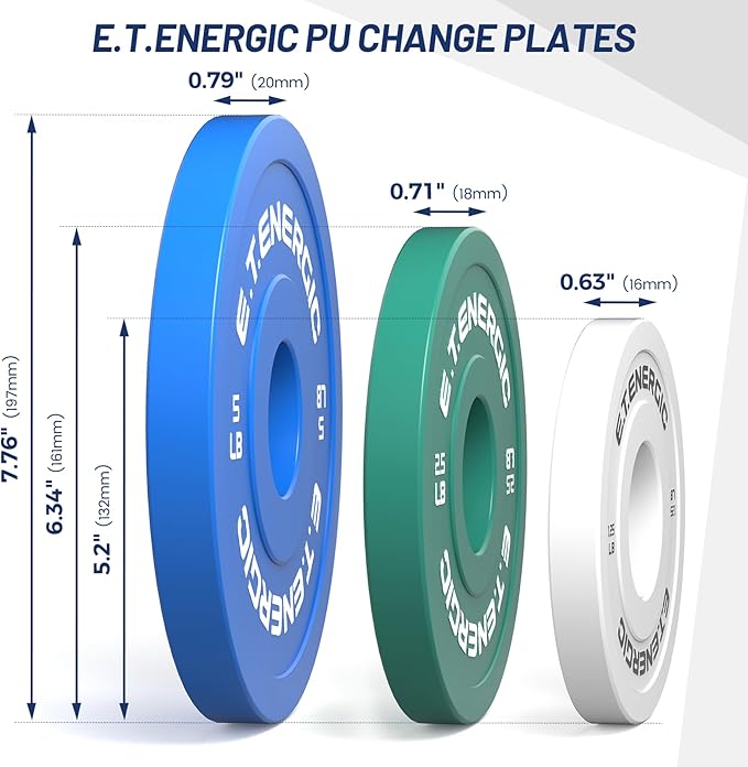 Fractional Weight Plates Set, Odorless Micro Weight Plates for Olympic Barbells for Change Plates Strength Training