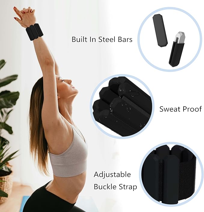 Pilates Wrist And Ankle Weights For Women At Home 1 lb 2 For