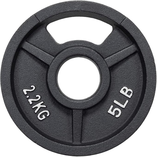 Signature Fitness Cast Iron Plate Weight Plate for Strength Training and Weightlifting, Olympic or Standard