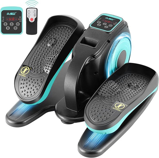 Under Desk Elliptical Machine, Ellipse Leg Exerciser for Seniors Adults, Adjustable Speeds Elliptical Trainer with Remote, Quiet & Portable Mini Seated Pedal Exerciser for Home Office Use