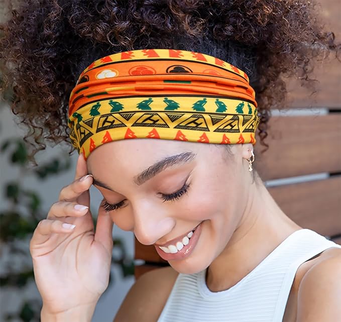 Huachi Wide Headbands for Women Non Slip Thick Womens Headbands Boho Elastic Hair Bands for Women's Hair Stretchy Sweat Headband for Workout Running Working