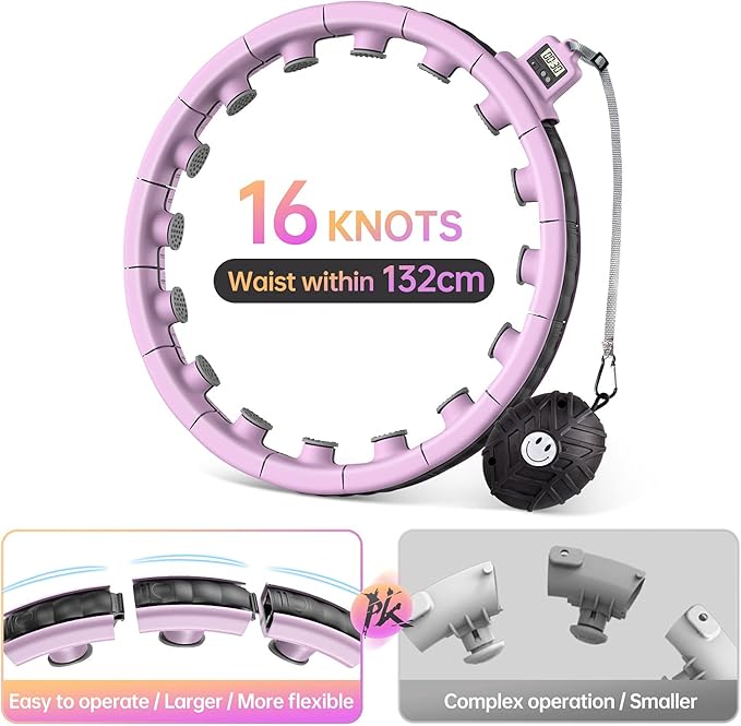Weighted Exercise Hoop for Adults Weight Loss 16 Detachable