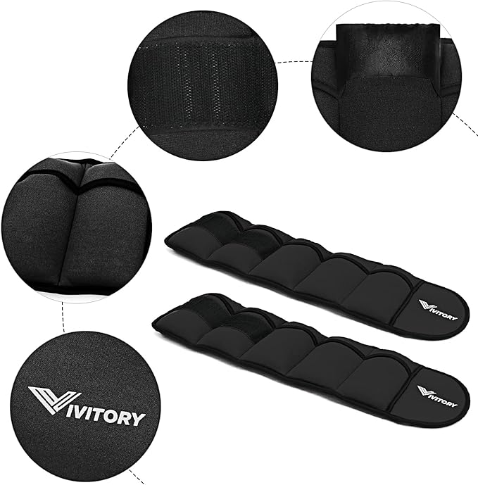 Vivitory Adjustable Ankle Weights for Women & Men 2 to 10 Lbs,