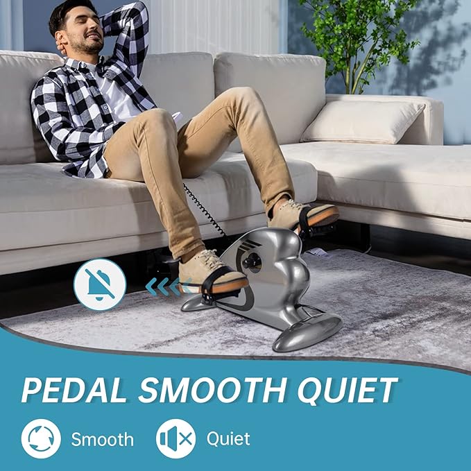 Motorized Pedal Exerciser, Electric Pedal Exerciser for Arm and Leg Low Impact Exercise Rehabilitation, No Resistance, Suitable for Seated Leg Exercise and Arm Exercise for Elderly People