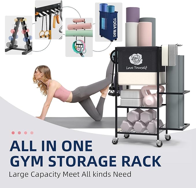 Yoga Mat Storage Rack，Home Gym Storage Rack Gym