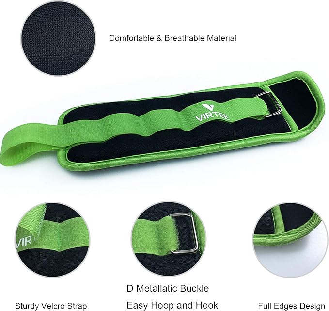 Ankle/Wrist Weights for Women, Men, Kids - Arm Leg Weights Set with Adjustable Strap - Running, Jogging, Gymnastic, Physical Therapy, Fitness - Choice of 1 lb 2 lbs 3 lbs 4 lbs 6 lbs 8 lbs 10 lbs
