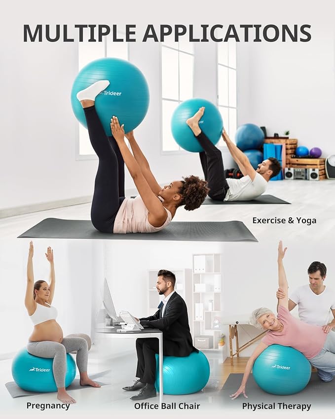 Trideer Yoga Ball Exercise Ball for Working Out 5 Sizes
