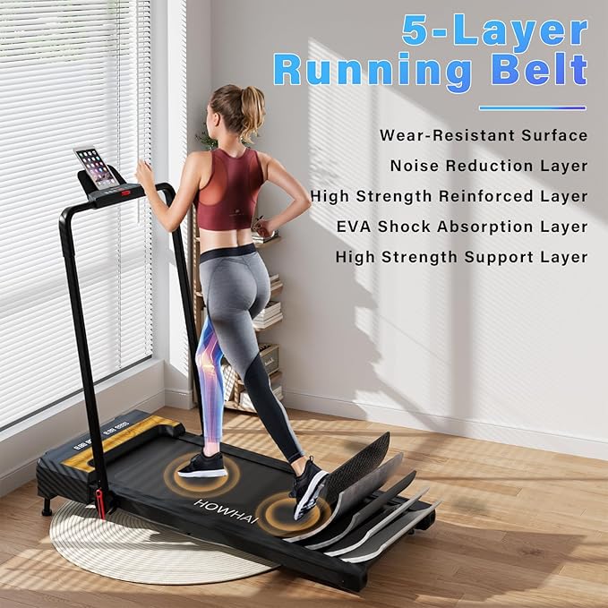 Treadmill with Incline, Walking Pad Foldable Treadmills for Home with 2.5HP, Speed 6.2-7.6MPH Walking Pad with Handle Bar, Remote Control and LED Display