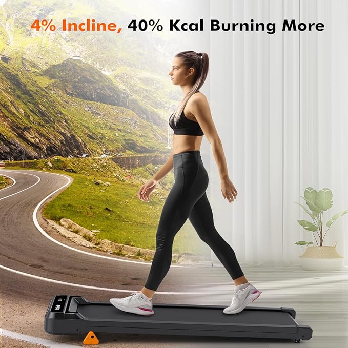 Walking Pad Treadmill with Incline, 3-Levels 300 lbs Capacity Portable Under Desk Treadmill for Home Office Apartment, Mini Space-Saving Compact Design, 2.5HP Ultra-Quiet, Heavy Duty 2025 Upgrade