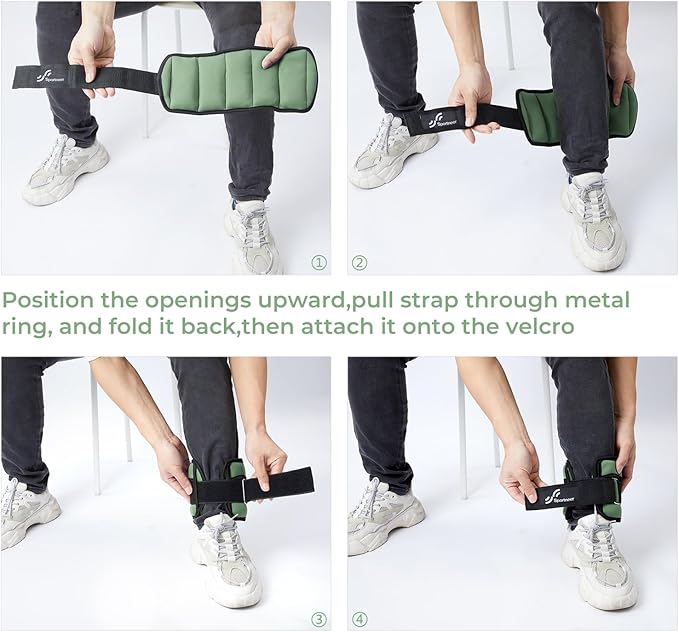 Sportneer Adjustable Ankle Weights 1 Pair 2 4 6 8 8 10 10 Lbs Jogging,1-5 lbs 1 Pair 2-10 lbs