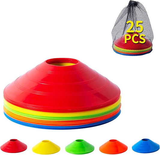 Football Goalie Cones Set with Carrying Bag 25 Pieces,
