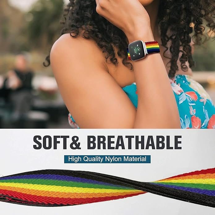 Compatible for FITVII Fitness Tracker Bands, 18mm, 20mm, 22mm Stretch Elastics Nylon Adjustable Replacement Strap Accessories