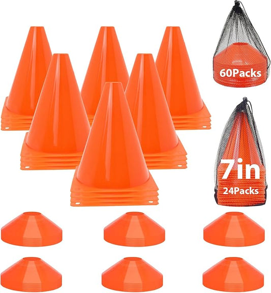 Soccer Cones Set 84/42Pcs 7"/9" 7"/9" Cones