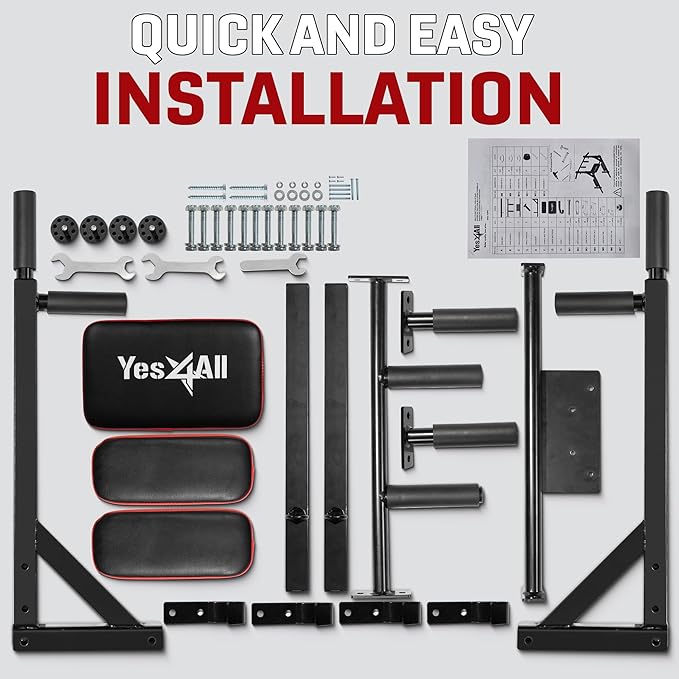 Yes4All Multifunctional Wall Mounted Pull Up Bar Chin 515 lbs