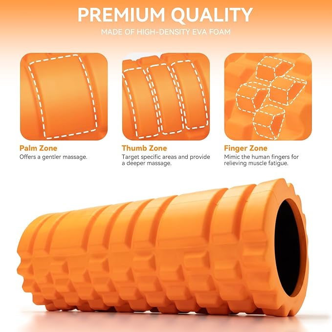 Foam Roller High Density 13" Patented Exercise Roller