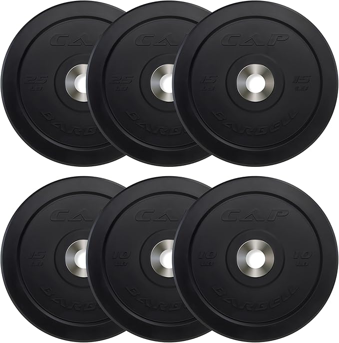 CAP Barbell 2-Inch Olympic Bumper Plate Weight Set 100-370 lbs