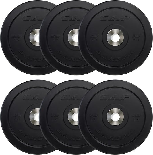 CAP Barbell 2-Inch Olympic Bumper Plate Weight Set 100-370 lbs