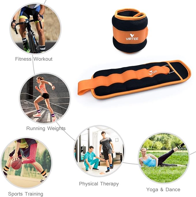 Ankle/Wrist Weights for Women, Men, Kids - Arm Leg Weights Set with Adjustable Strap - Running, Jogging, Gymnastic, Physical Therapy, Fitness - Choice of 1 lb 2 lbs 3 lbs 4 lbs 6 lbs 8 lbs 10 lbs