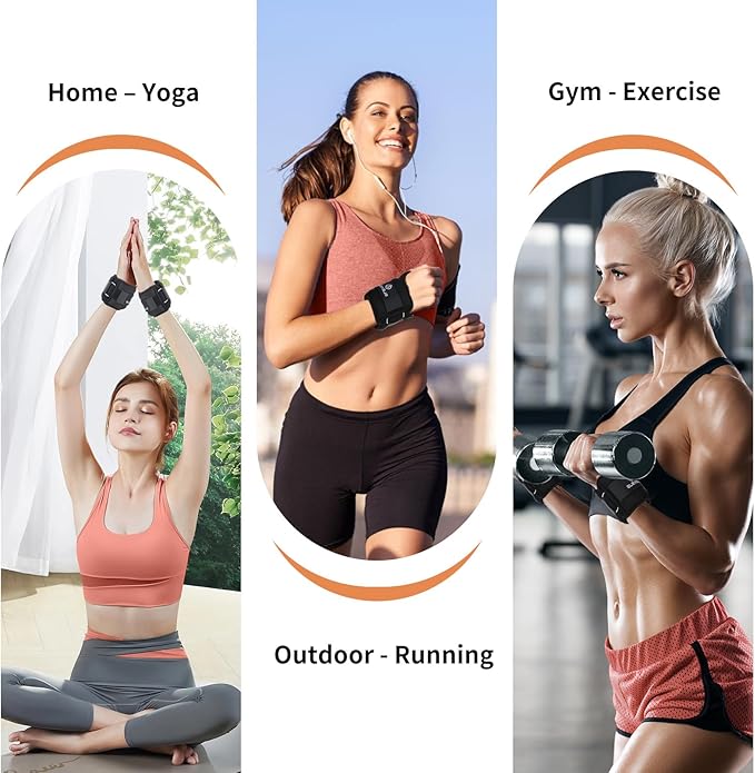 Wrist Weights with Thumb Loops Lock for Women & Men, 0.5lb*2/1lb*2/1.5lb*2/2lb*2/3lb*2,Premium Ice Silk Fabric,Comfortable & Tear Resistant for Walking,Running,Fitness and More