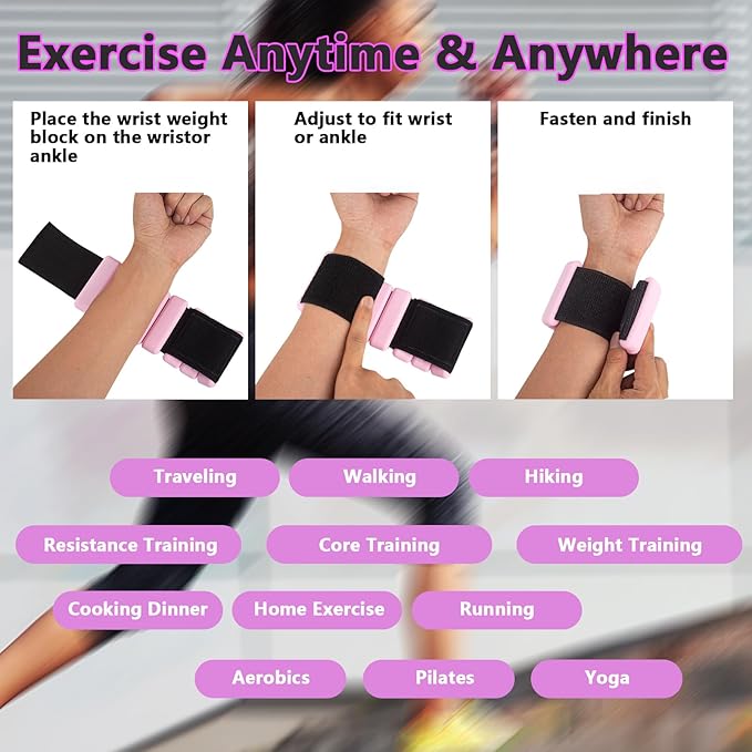 Wrist Ankle weights Set of 2 2lb Silicone