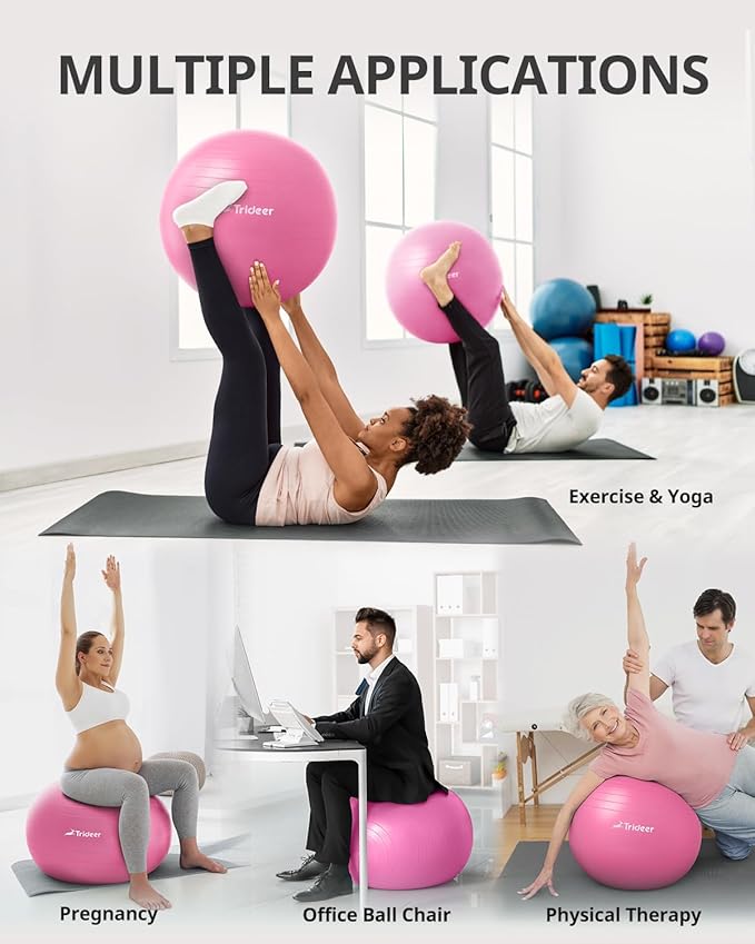 Trideer Yoga Ball Exercise Ball for Working Out 5 Sizes