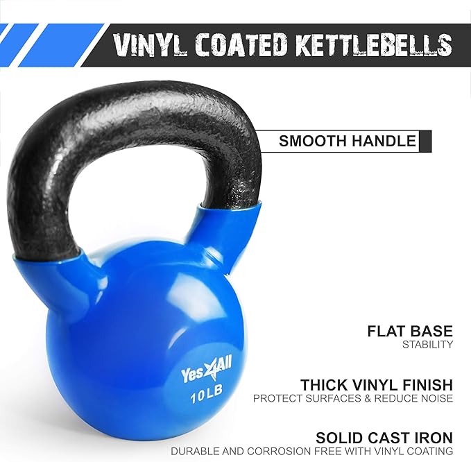 Yes4All Combo Kettlebells Vinyl Coated Weight Sets Great