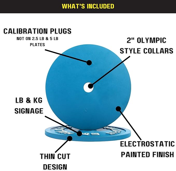 HulkFit 2-inch Calibrated Steel Weight Plates for Olympic