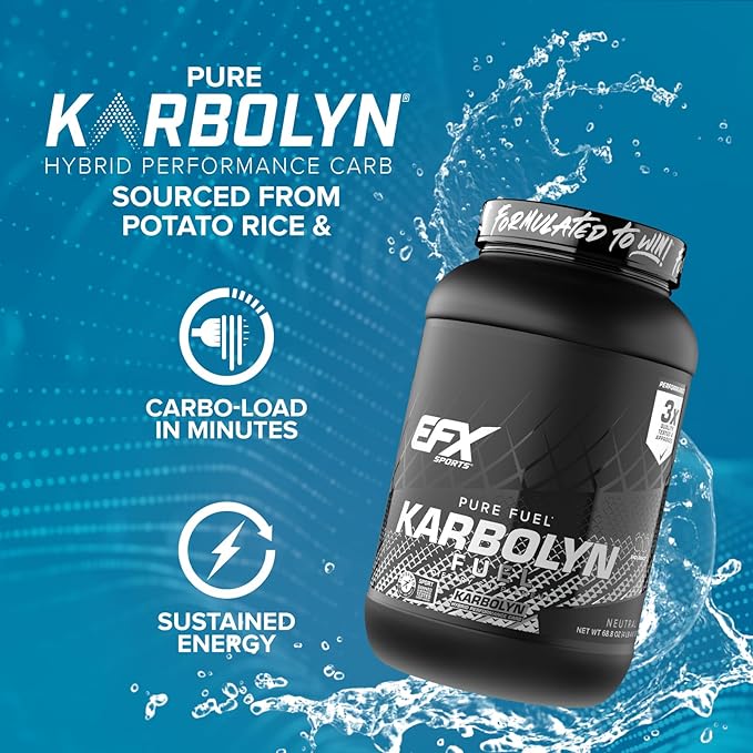 EFX Sports Karbolyn Fuel | Fast-Absorbing Carbohydrate Powder | Carb Load, Sustained Energy, Quick Recovery | Stimulant Free | 39 Servings (Neutral)