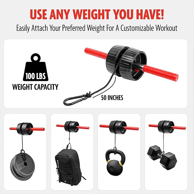 DMoose Fitness Forearm Strengthener & Wrist Roller - 2 in 1 Arm