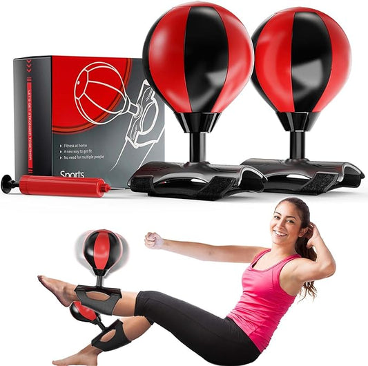 Sit Up Boxing Balls, Speed Punching Bag, Solid Ab and Arm Workout Equipment for Your Home, More Exercise Fun Than an Ab Machine or Ab Roller, Get Abdominal Gym Equipment Right in Your Home (2 Pack)