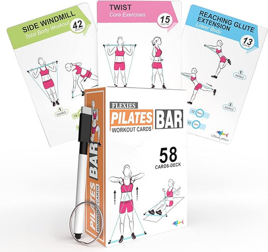 Pilates Bar Workout Cards - 58 Exercise Cards