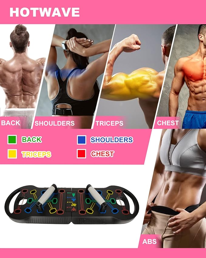HOTWAVE Portable Exercise Equipment with 16 Gym Accessories.20 1 Push