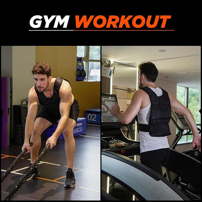 Weighted Vest for Men and Women with Reflective Stripes 10LB/15LB/20LB/13LB-22LB Adjustable Buckle Straps Weight Vests for Strength Training, Running, Fitness, Cardio, Weight Loss