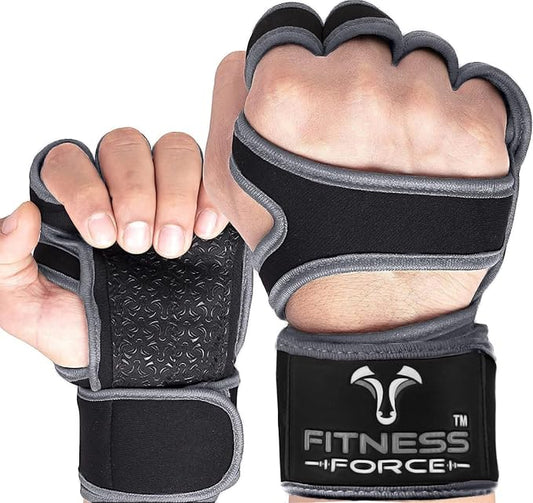 FITNESS FORCE Ventilated Gym Gloves for Men with Built-in Wrist Support for Workouts Weightlifting Gloves Workout Gloves for Women Exercise Fitness Gloves Perfect for Powerlifting, Cross Training