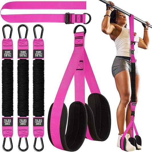 Pull Up Assistance Bands, Heavy Duty Resistance Band for Pull Up Bar, Adjustable Weight/Size with Fabric Feet/Knee Rest, Bands for Pull Up Assist for Strength Training, Pull Up Assist Band