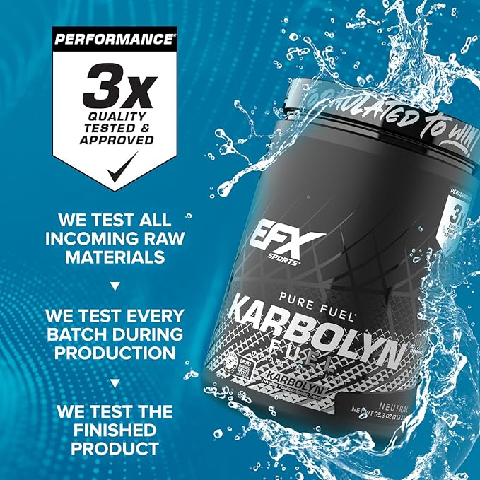 EFX Sports Karbolyn Fuel | Fast-Absorbing Carbohydrate Powder | Carb Load, Sustained Energy, Quick Recovery | Stimulant Free | 20 Servings (Neutral)