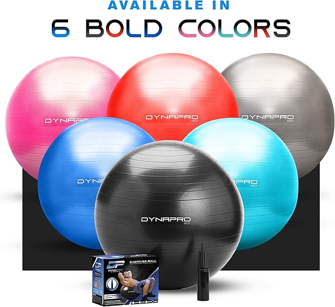 Exercise Ball – Extra Thick Eco-Friendly & Anti-Burst 2200lbs, Stability