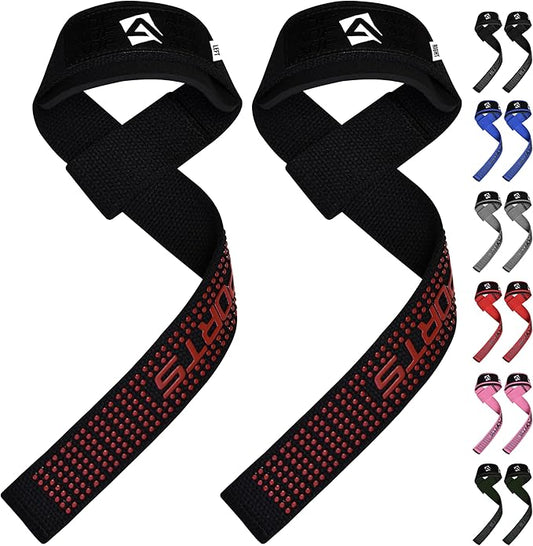 Lifting Wrist Straps for Weightlifting, Powerlifting & Deadlifts – 23” Neoprene Padded Cotton Straps for Strength Training & Gym Workouts - Maximum Grip Support for Men & Women